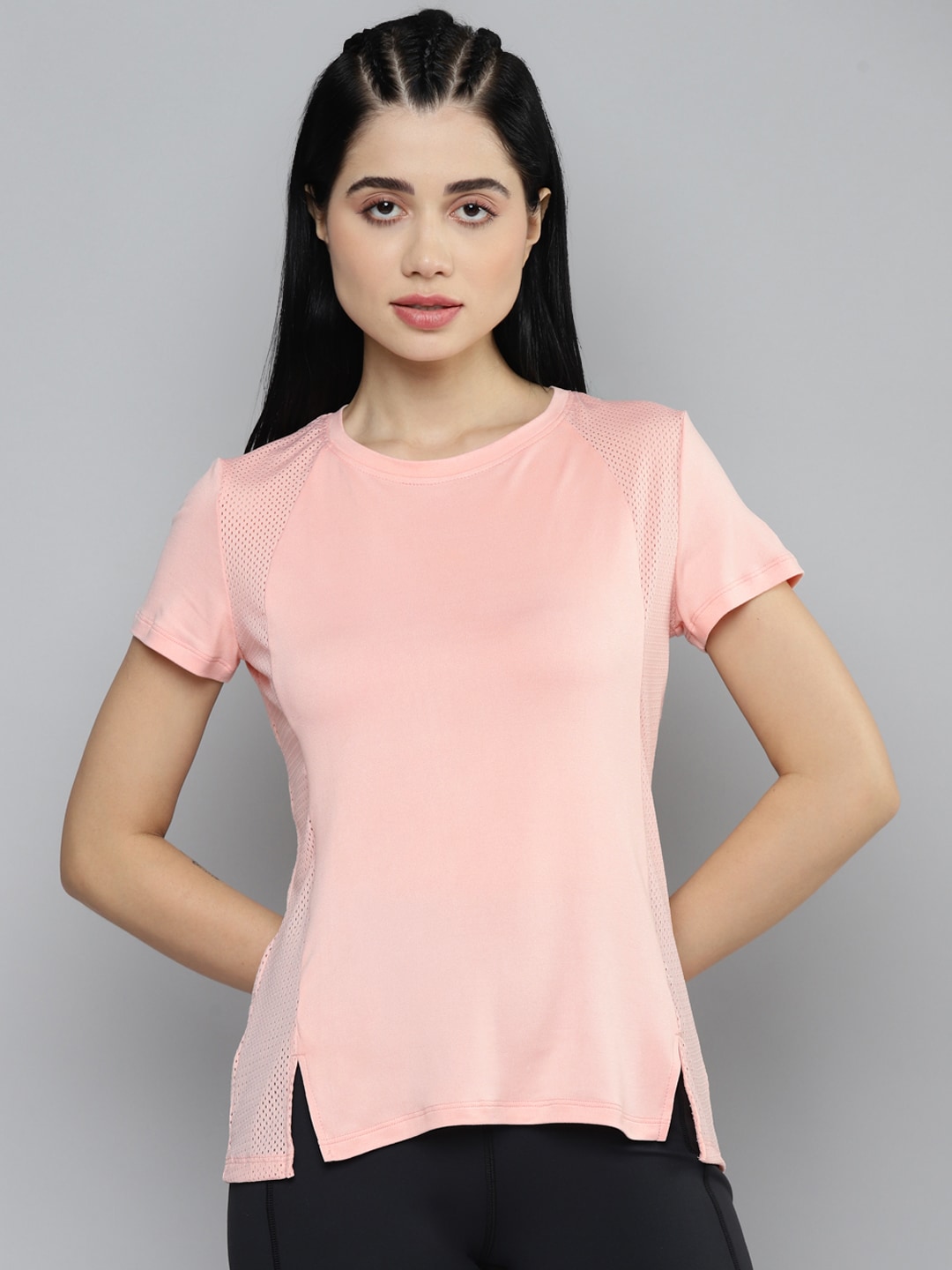 Fitkin Women Pink Solid T-shirt Price in India