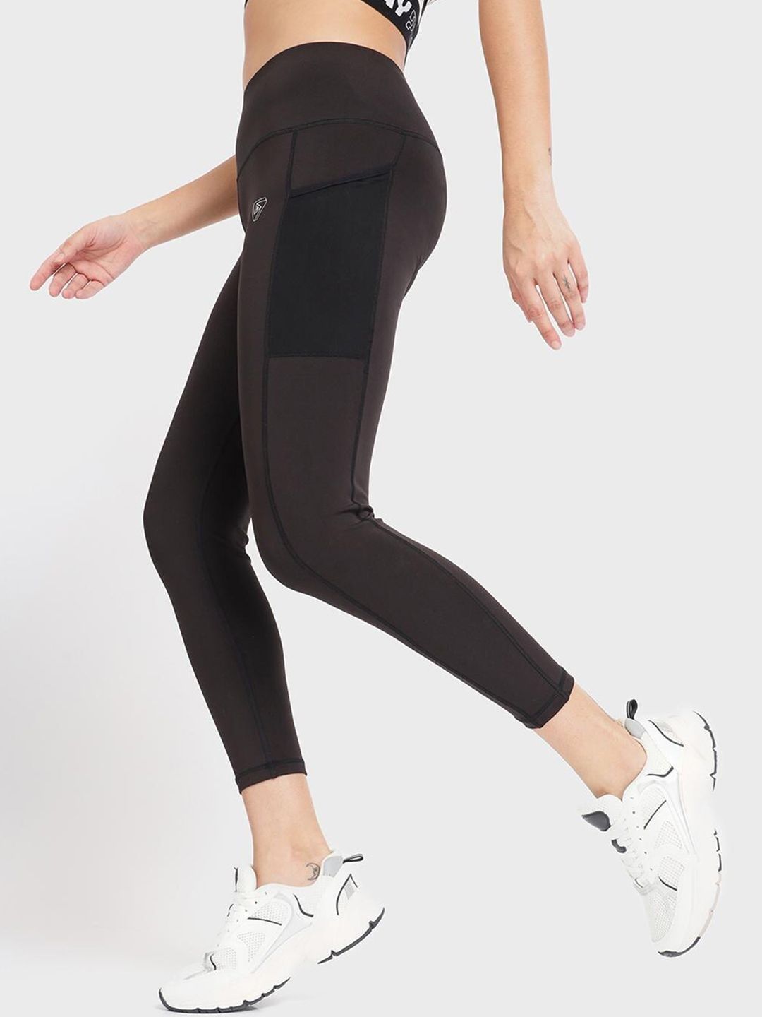 Bewakoof Woman Black Solid Ankle-Length Tights Price in India