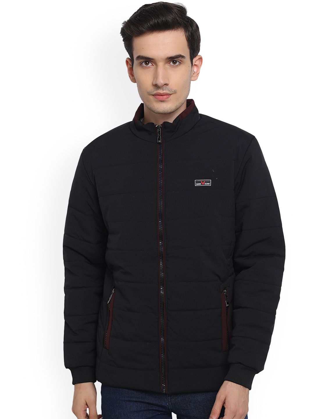AD & AV Men Black Water Resistant Crop Quilted Jacket