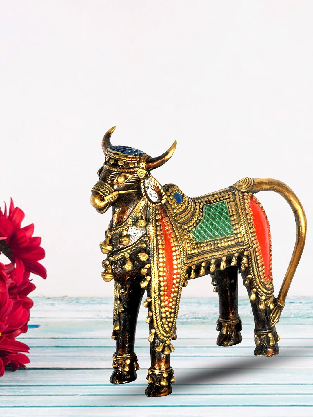 SHREE KALA HOME DECOR Bronze-Toned Nandi Showpieces Price in India