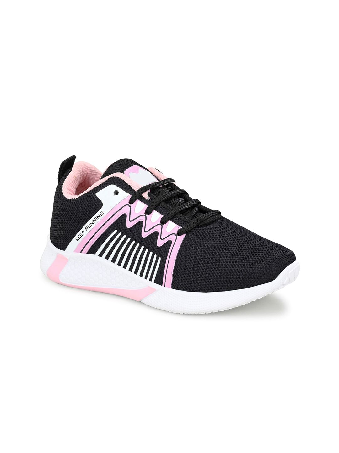 HERE&NOW Women Black Textured Mesh Sneakers Price in India