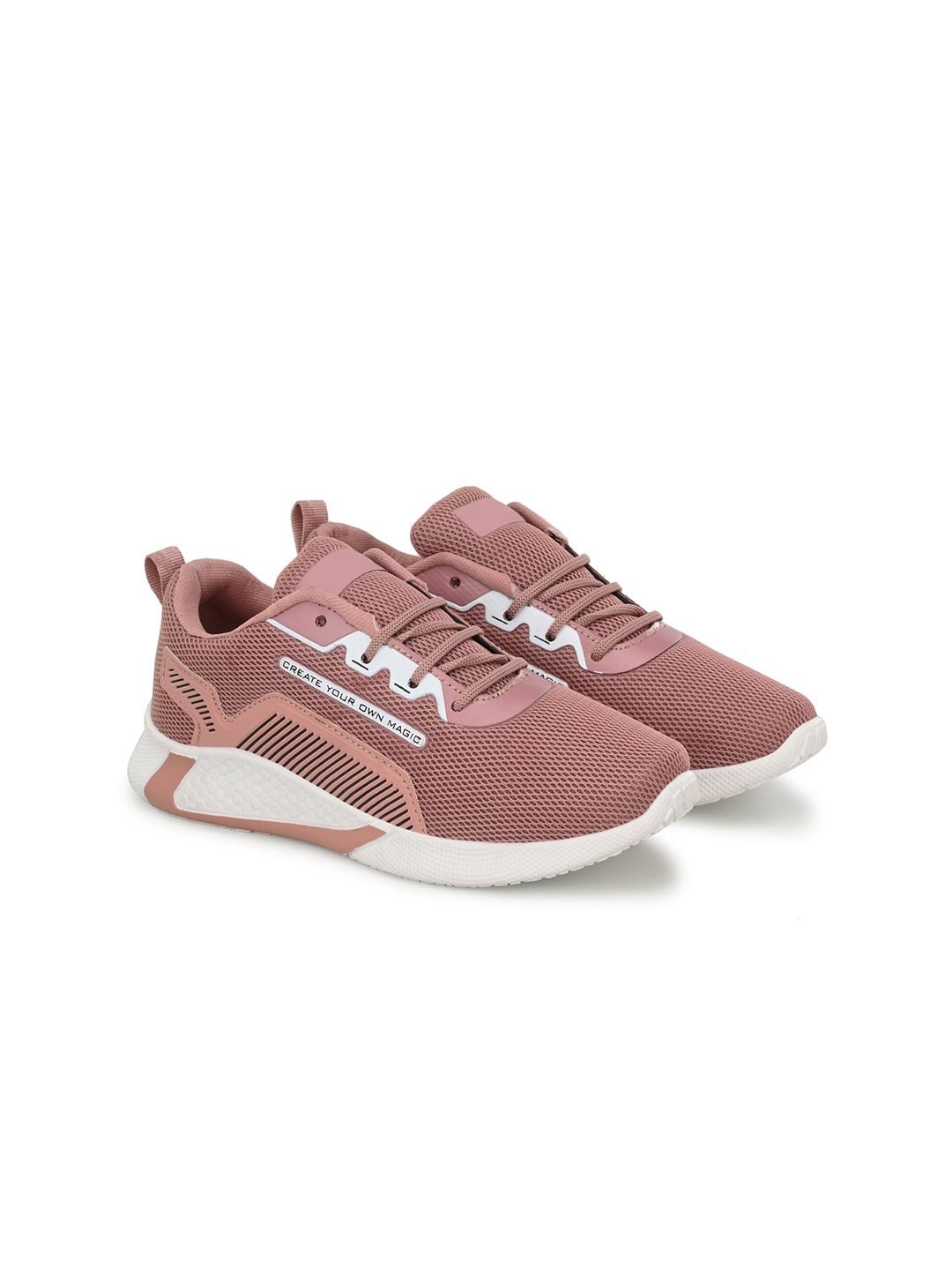 HERE&NOW Women Peach-Coloured Woven Design Sneakers Price in India