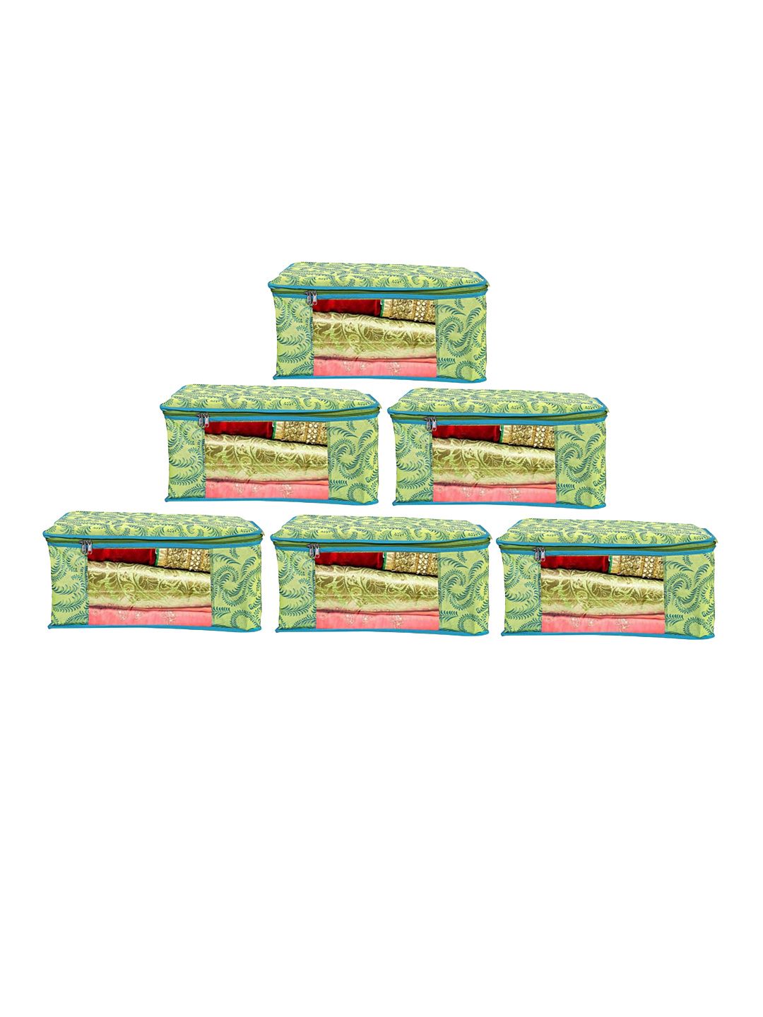 Home Fresh Green Pack of 6 Printed Saree Organisers Price in India