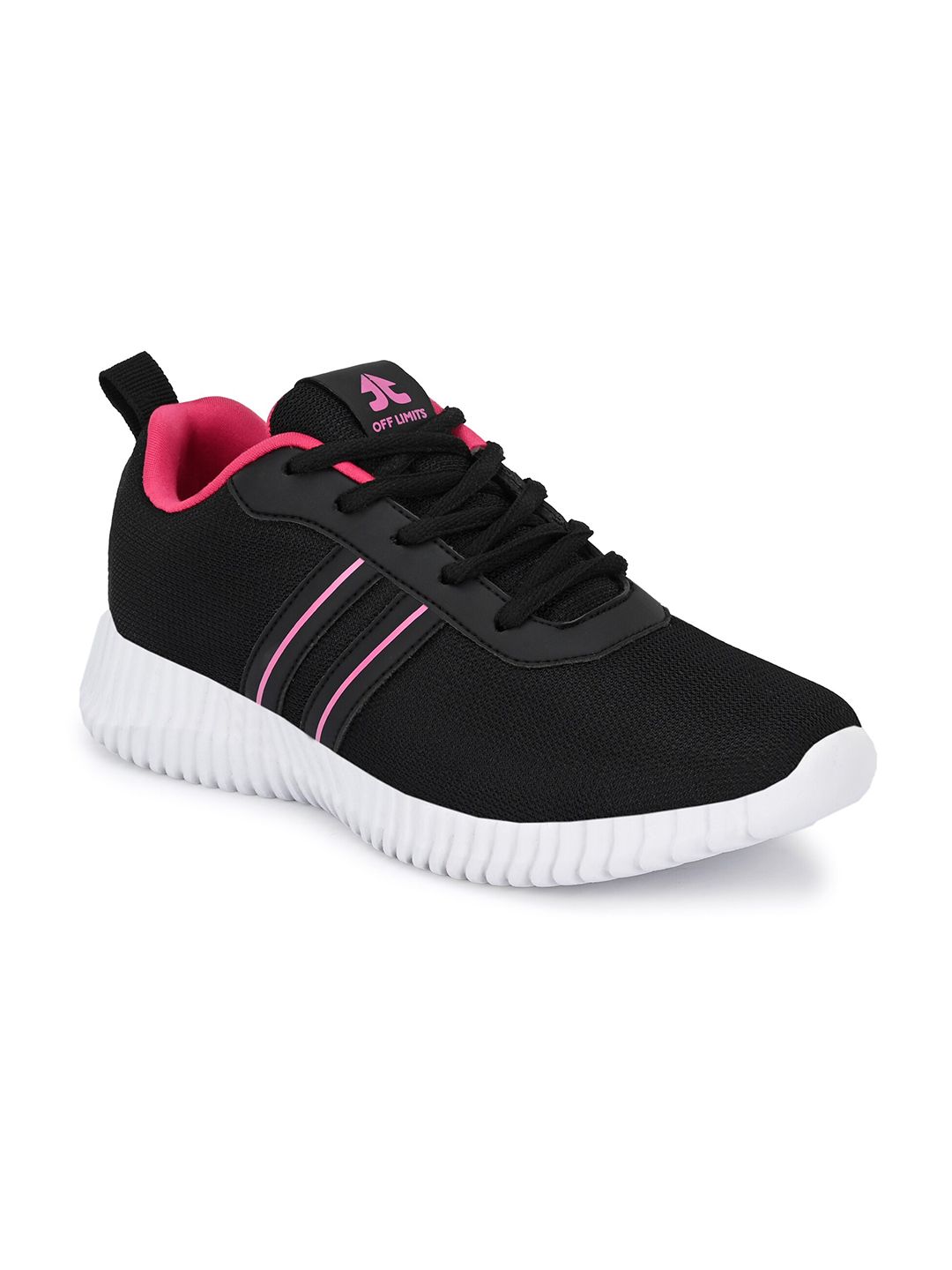 OFF LIMITS Women Black Mesh Running Non-Marking Shoes Price in India