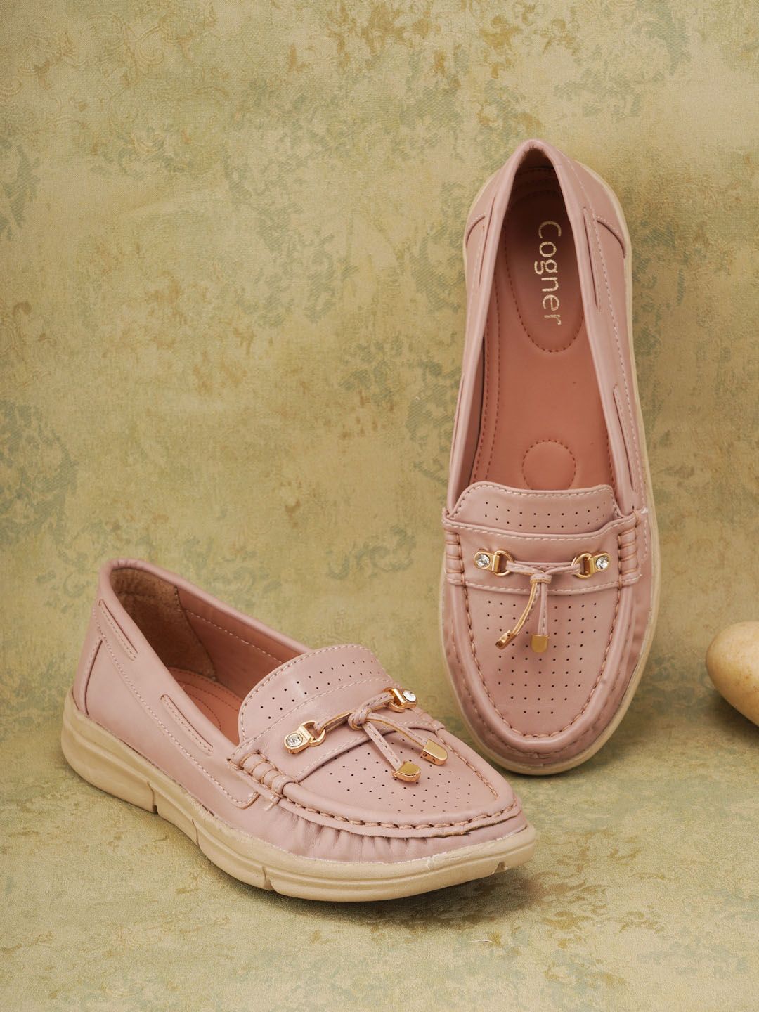 Cogner Women Beige Loafers Price in India