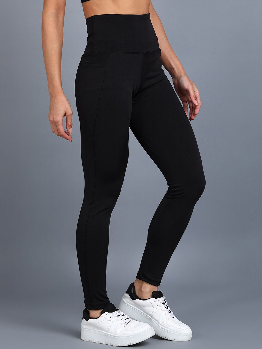 Rock Paper Scissors Women Black Solid Ankle Length Training Tights Price in India