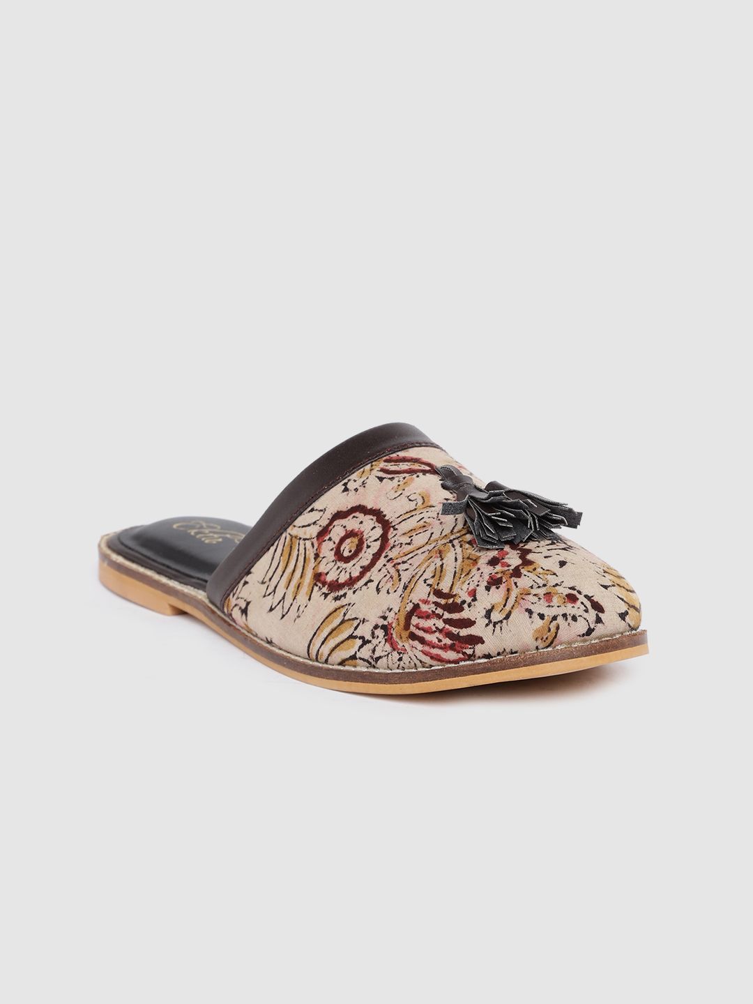 Ekta Women Multicoloured Woven Design Mules Price in India