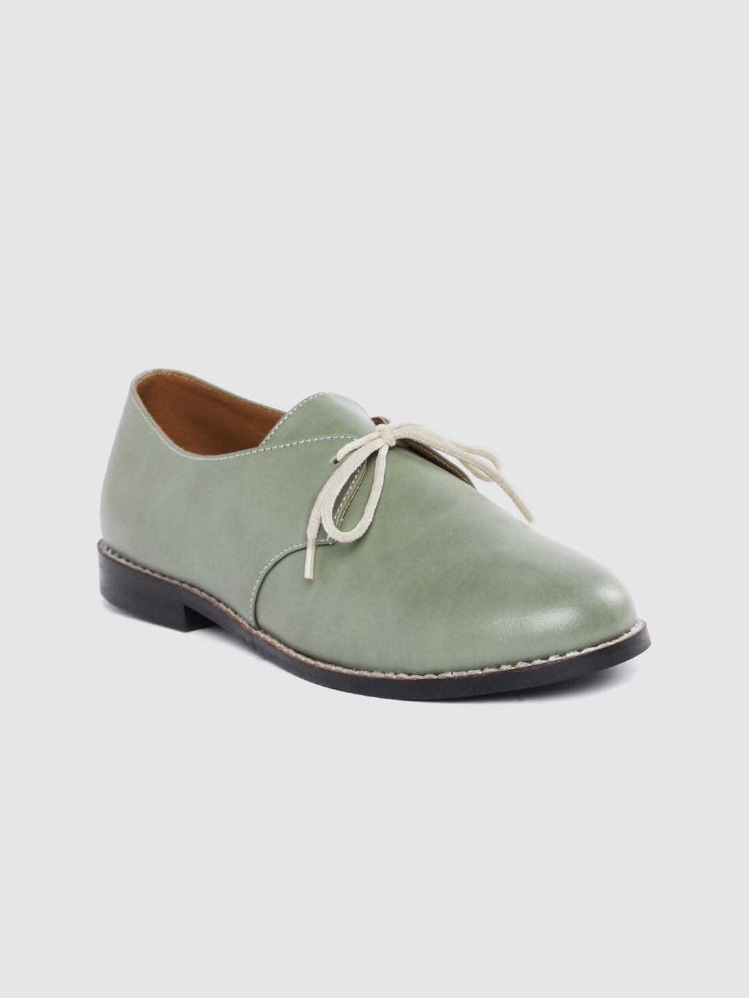 Ekta Women Sage Green Solid Derbys Price in India