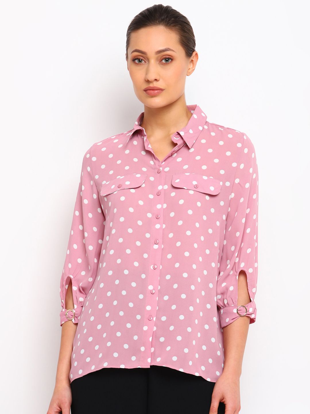 COVER STORY Pink Print Shirt Style Top Price in India