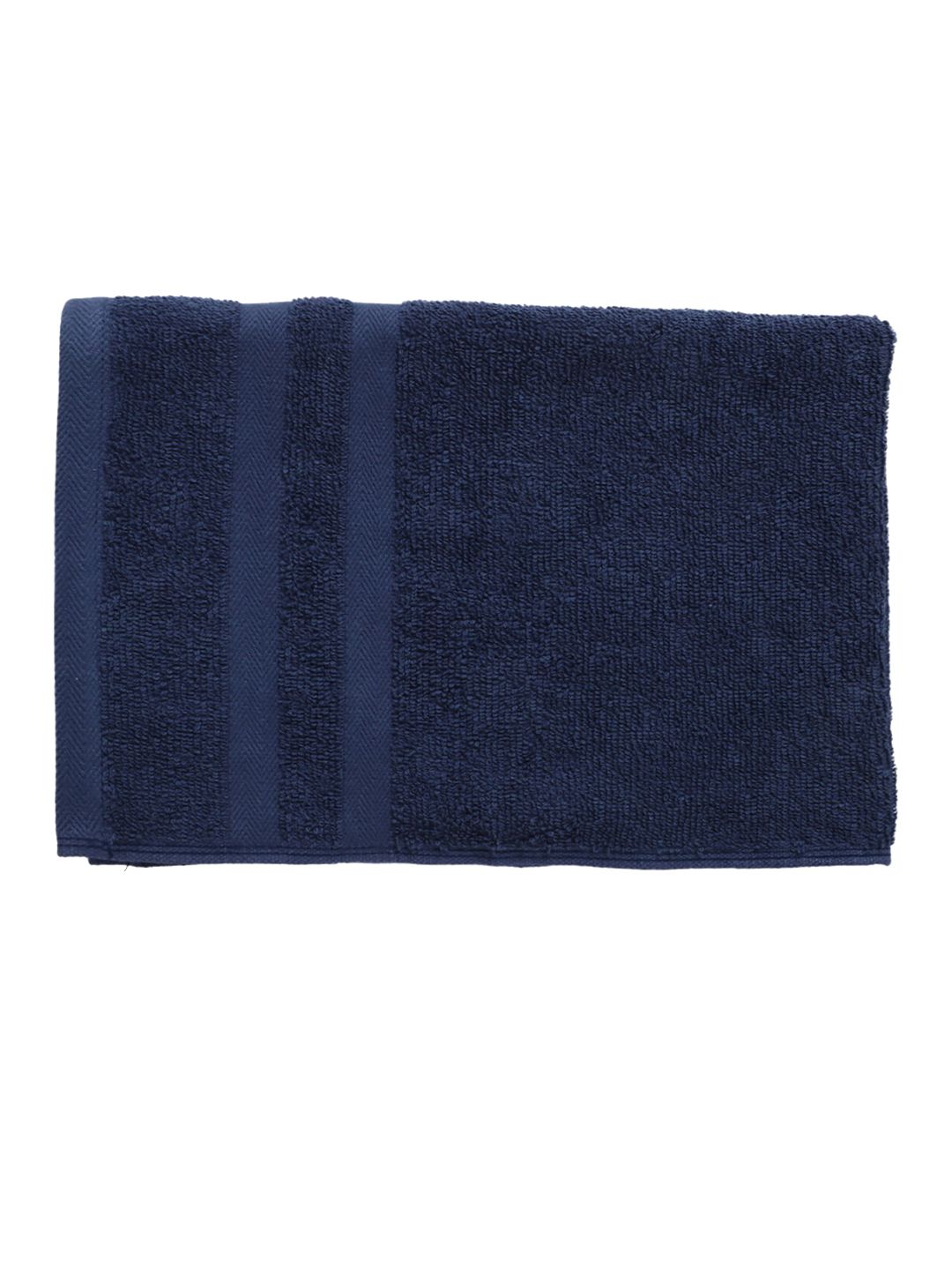 Cantabil Pack Of 2 Solid Navy Blue 400 GSM Cotton Hand Towels