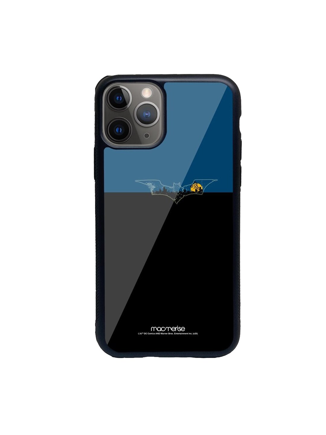 macmerise Blue & Black Printed Batmans Gotham iPhone 11 Pro Max Back Case Price in India