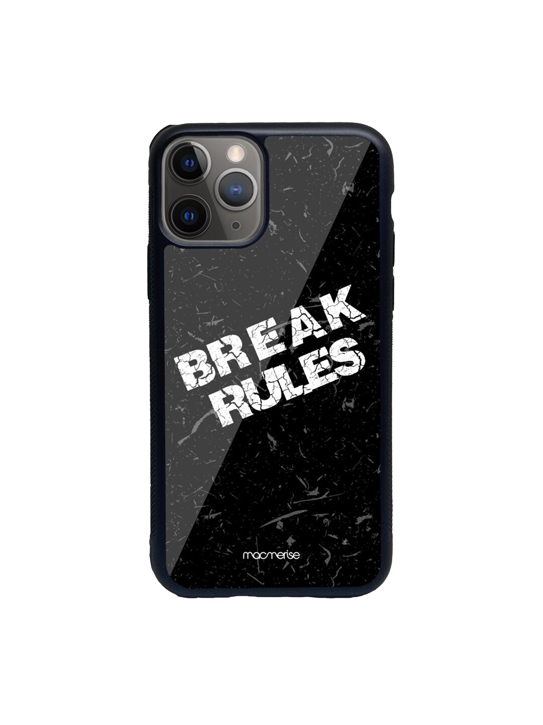macmerise Black Printed Break Rules iPhone 11 Pro Max Back Case Price in India