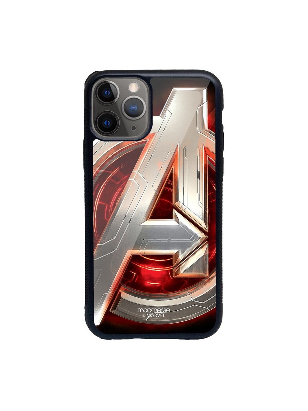 macmerise Grey & Red Printed Avengers Version 2 iPhone 11 Pro Max Back Case Price in India