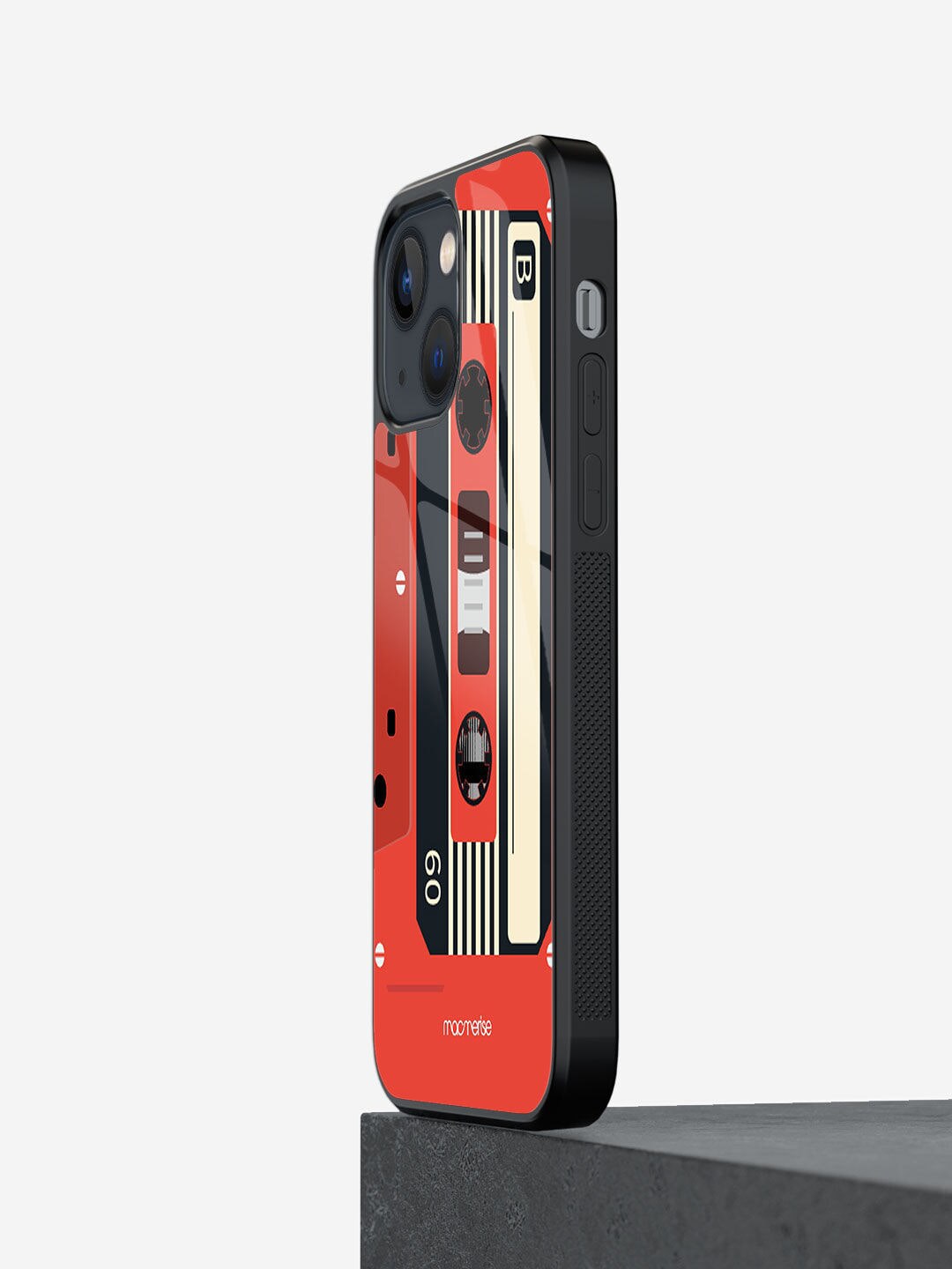macmerise Red Printed Cassette iPhone 13 Mini Back Case Price in India