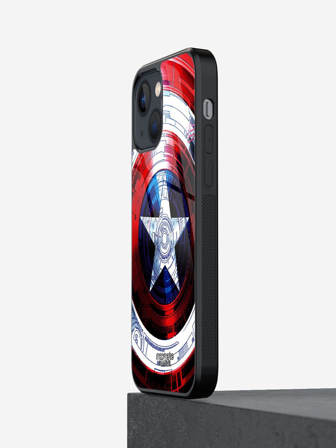 macmerise Black & Red Captains Shield Decoded Printed iPhone 13 Mini Back Cover Price in India