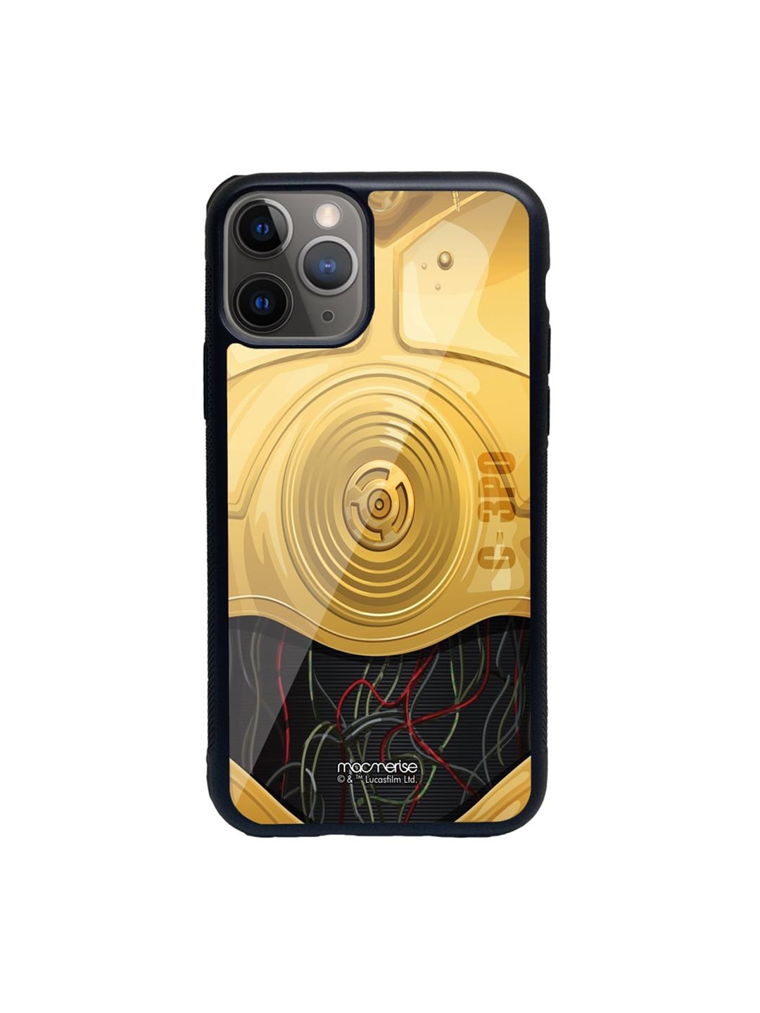 macmerise Gold-Coloured & Black Attire C3PO iPhone 11 Pro Back Case Price in India