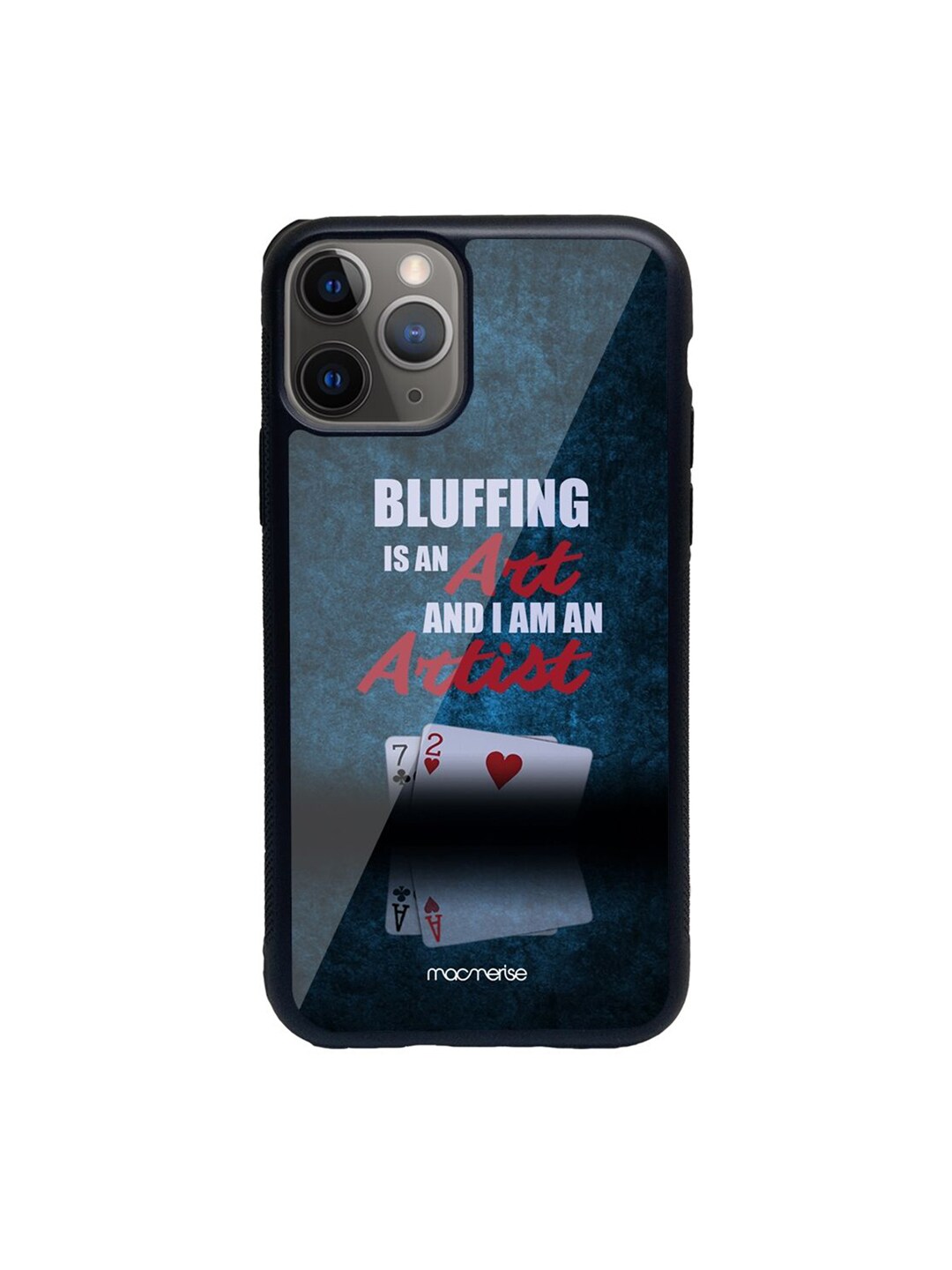 macmerise Teal Green & White Art of Bluffing iPhone 11 Pro Max Mobile Phone Case Price in India
