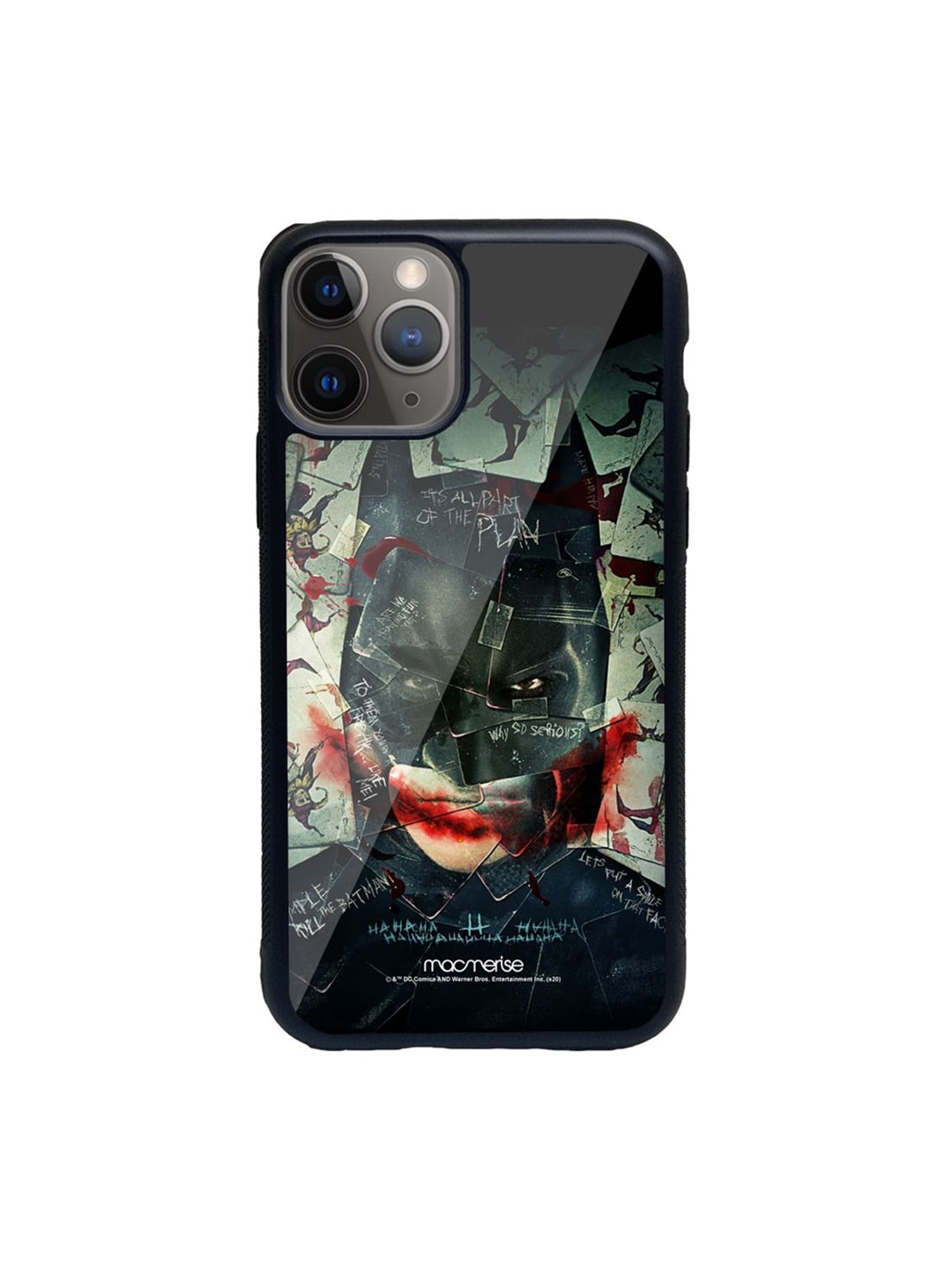 macmerise Black Printed Bat Joker Glass Iphone 11 Pro Max Phone Case Price in India