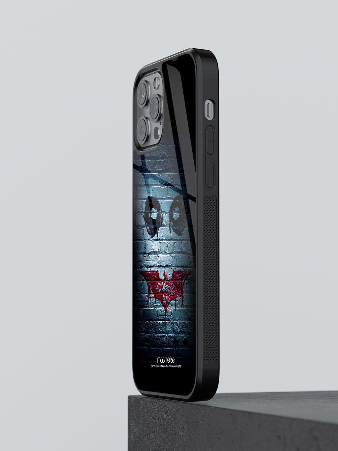 macmerise Black Printed Bat Joker Graffiti Glass Iphone 12 Pro Phone Case Price in India