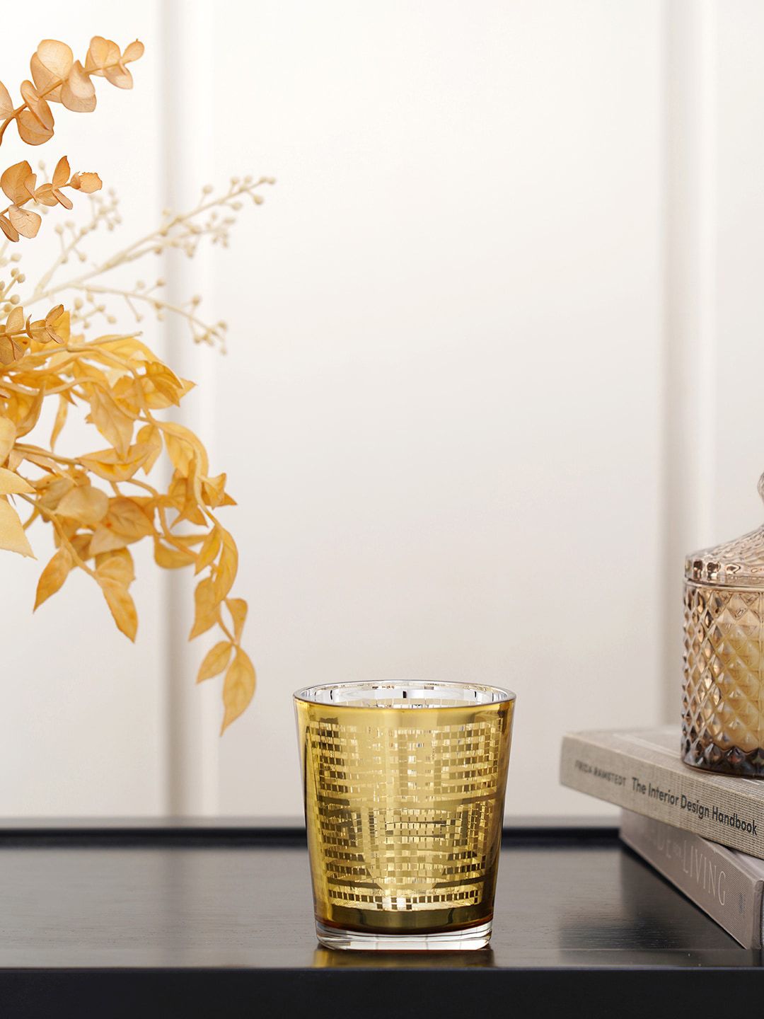 Pure Home and Living Set of 2 Gold-Coloured Solid Citrine Tumbler Price in India