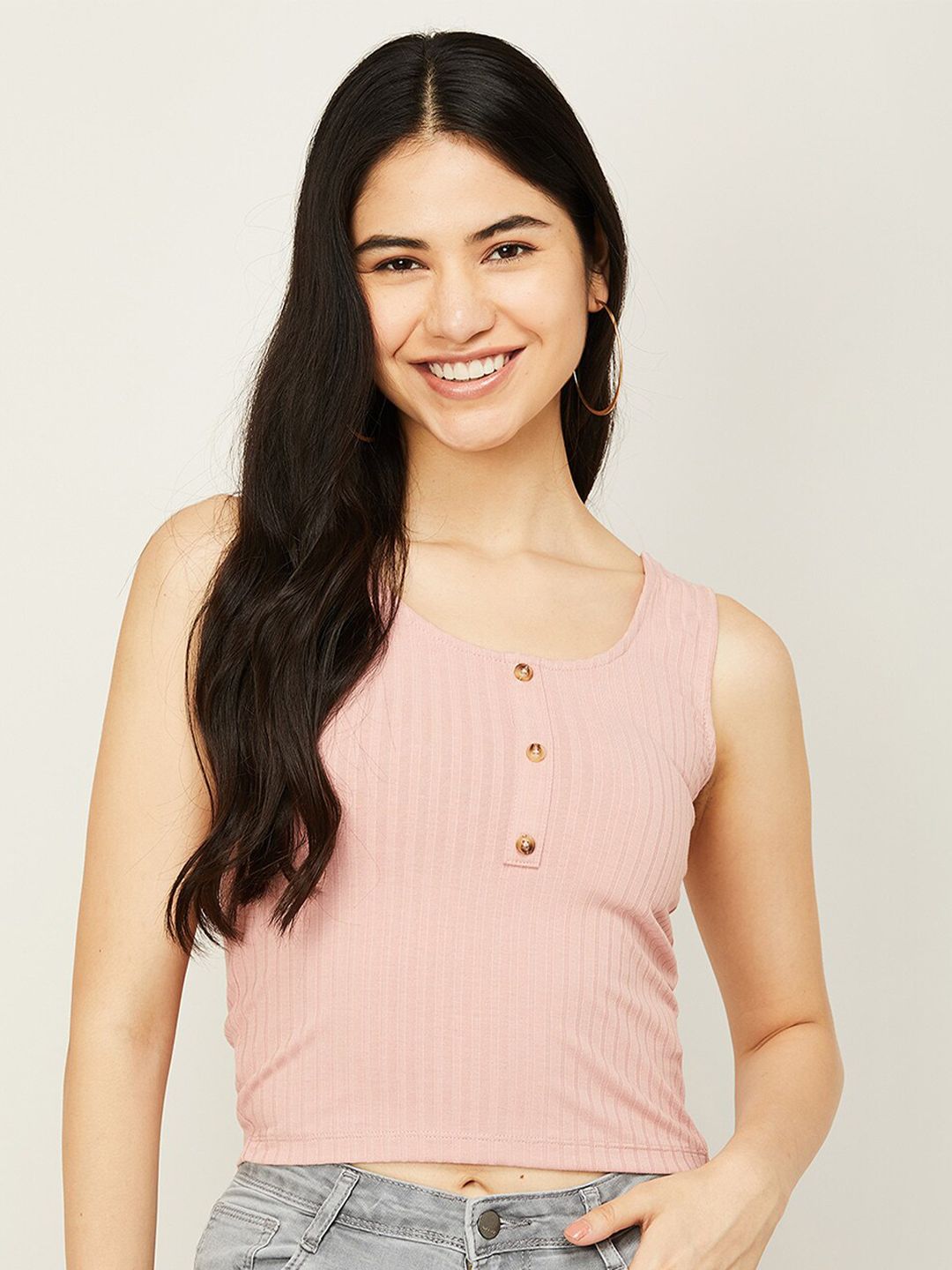 Ginger by Lifestyle Pink Crop Top Price in India