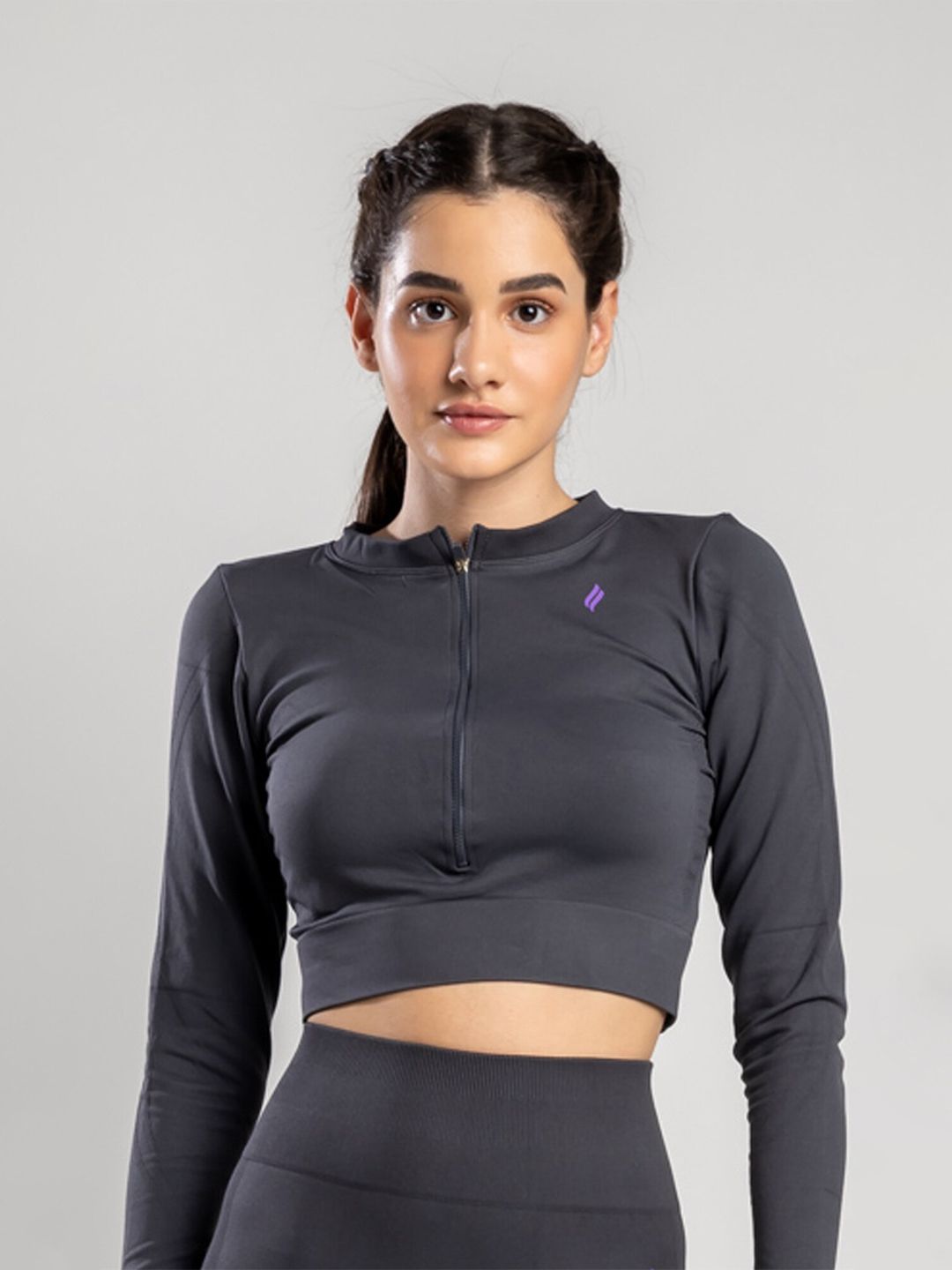 SKNZ Women Black High Neck Crop T-shirt Price in India