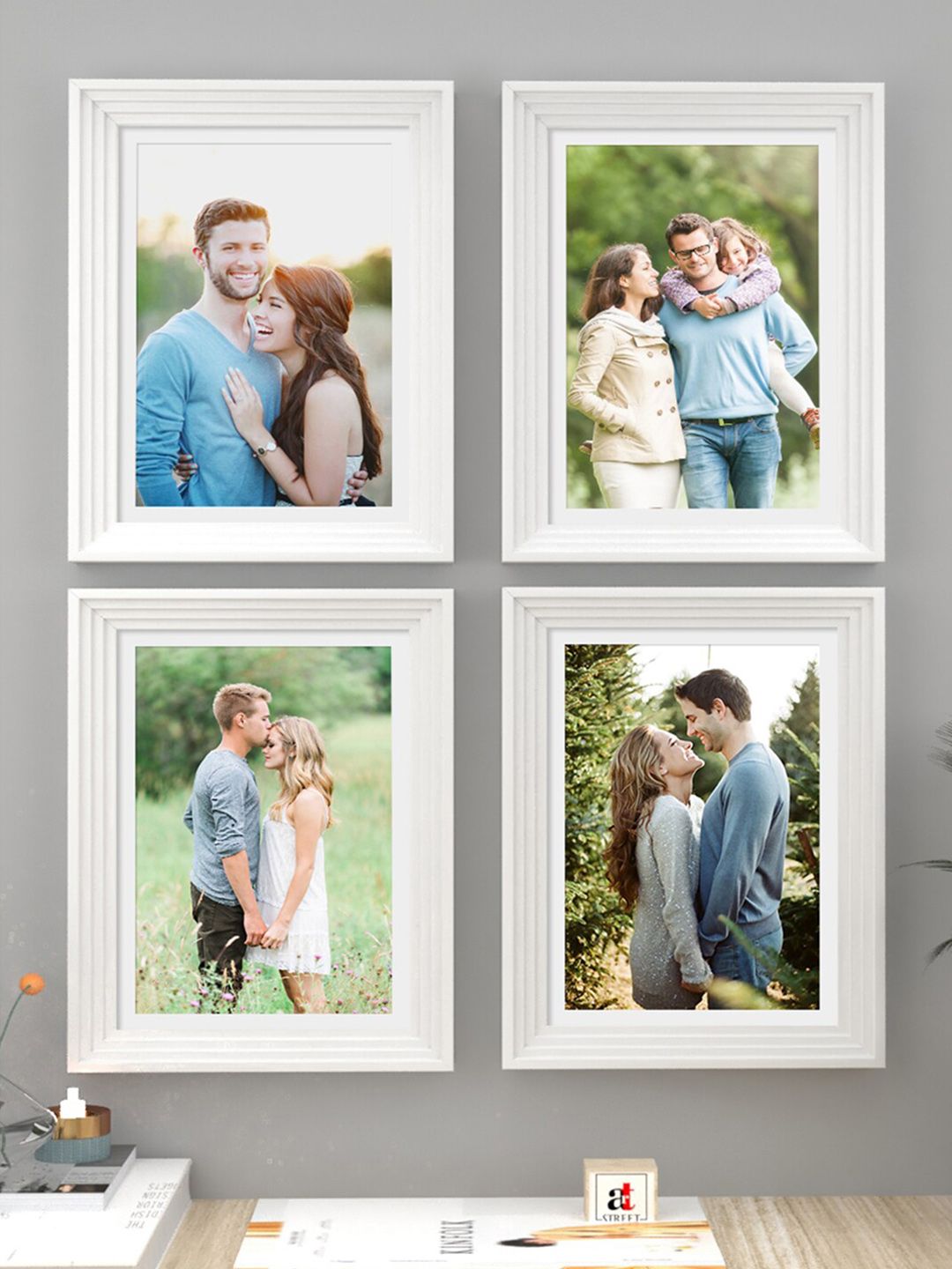 Art Street Set Of 4 White Solid Photo Frames Price in India
