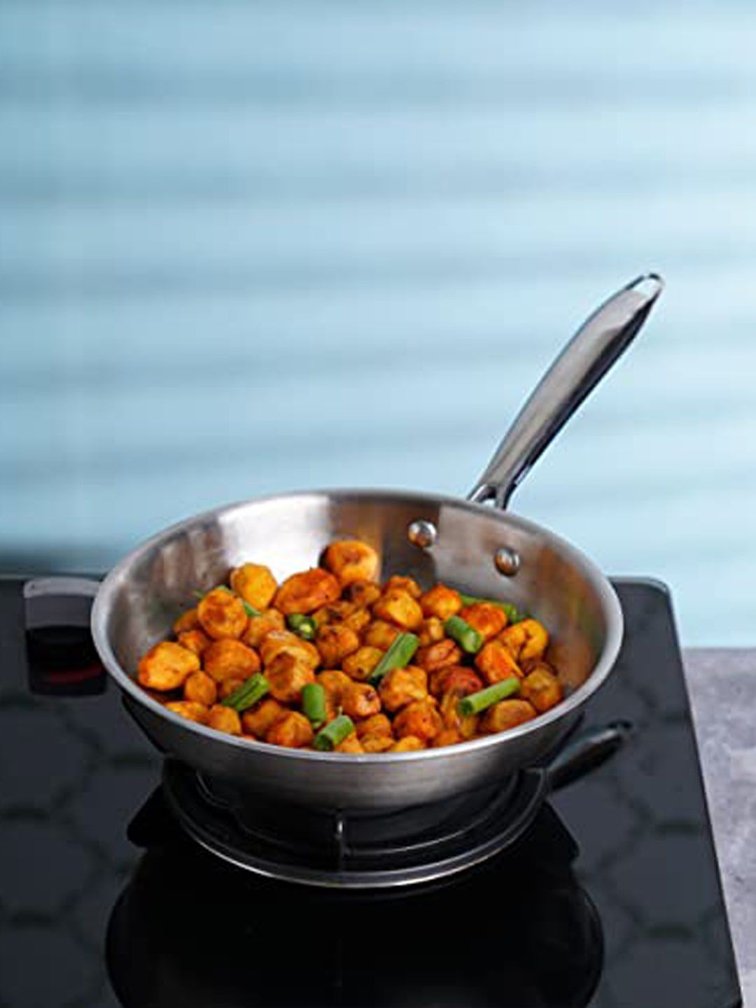 The Indus Valley Solid Stainless Steel Fry Pan Price in India