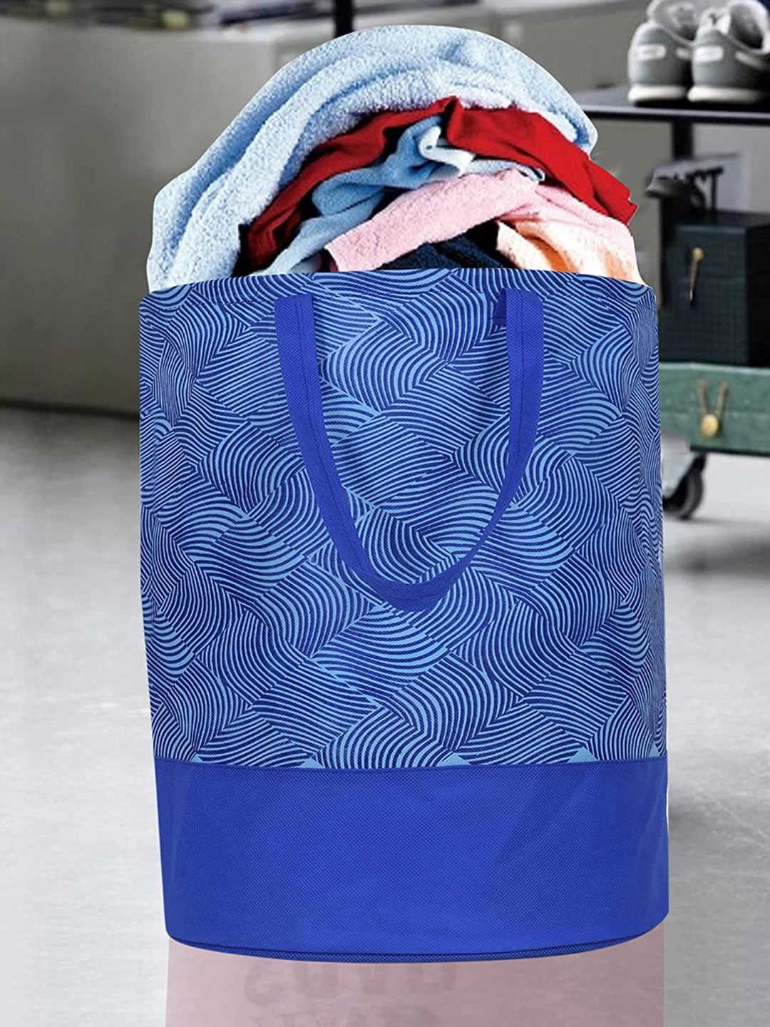 Home Fresh Set Of 2 Pink & Blue Printed Waterproof Laundry Bag Price in India