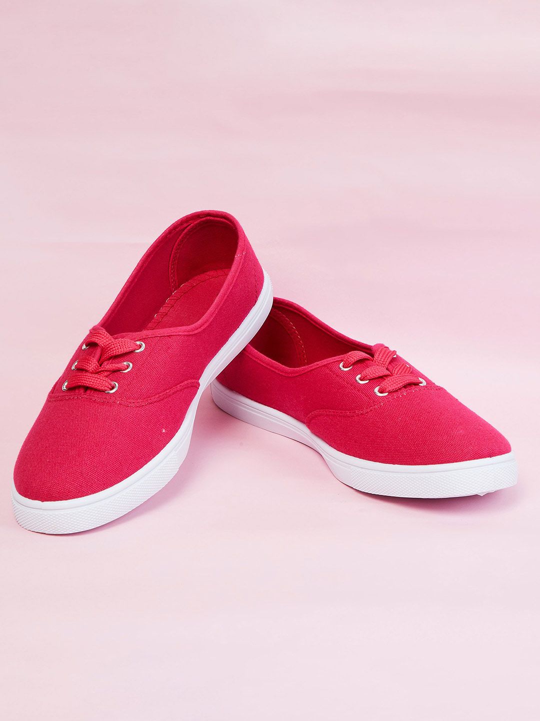 max Women Fuchsia Pink Solid Sneakers Price in India