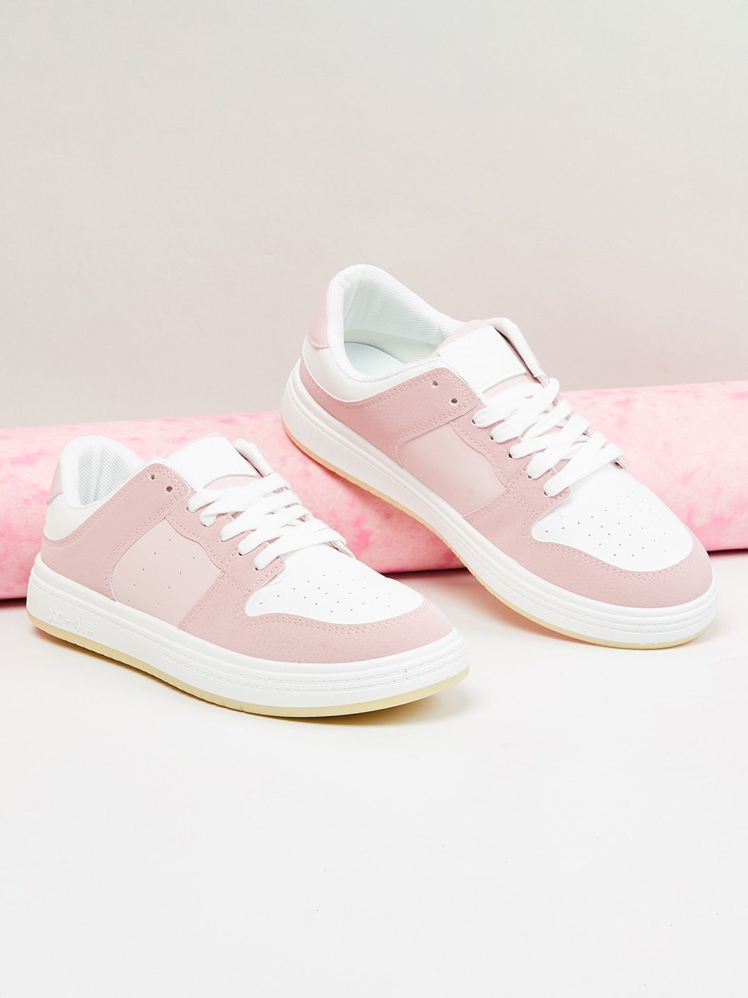 max Women Pink Colourblocked PU Sneakers Price in India