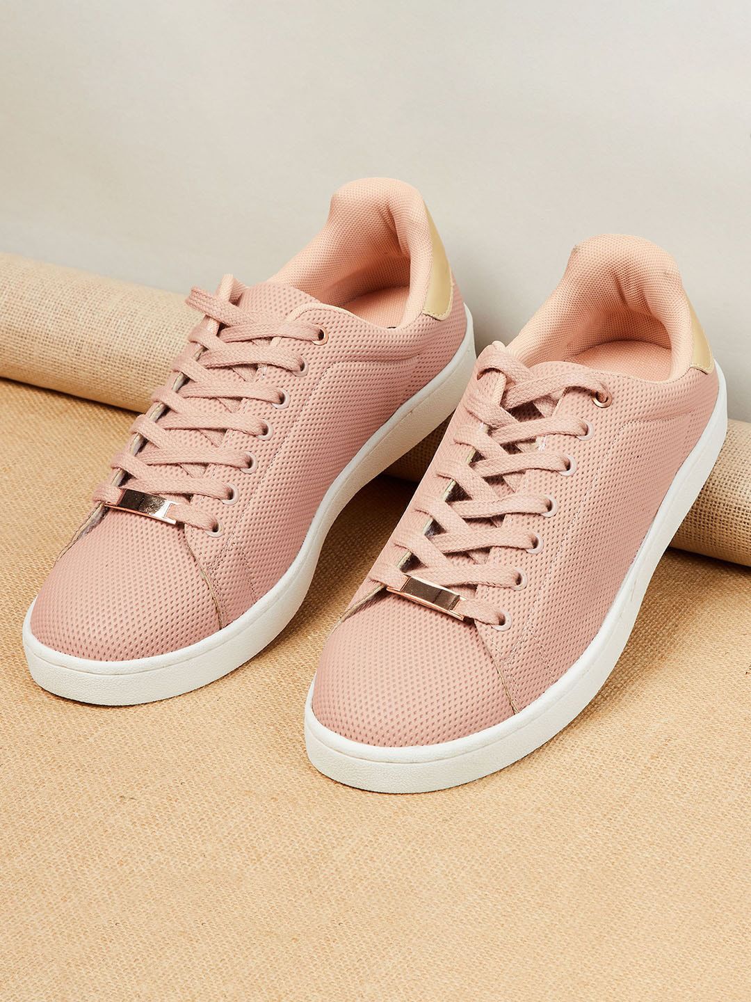 max Women Pink Perforations PU Sneakers Price in India
