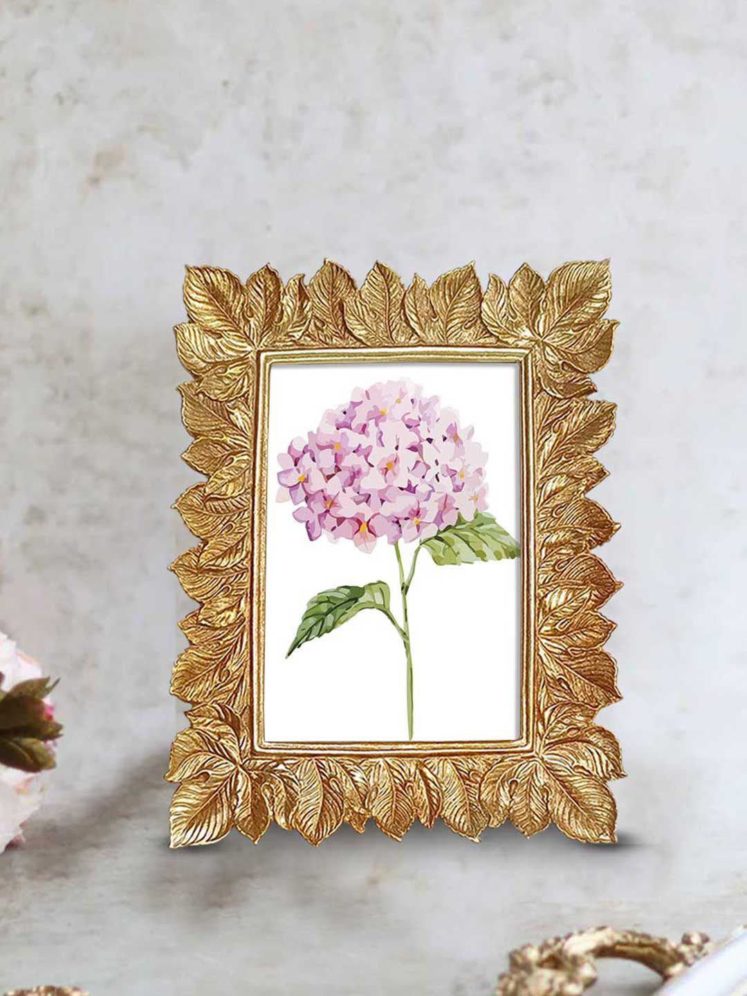 Art Street Gold-Toned Leaf Design Table Photo Frame Price in India