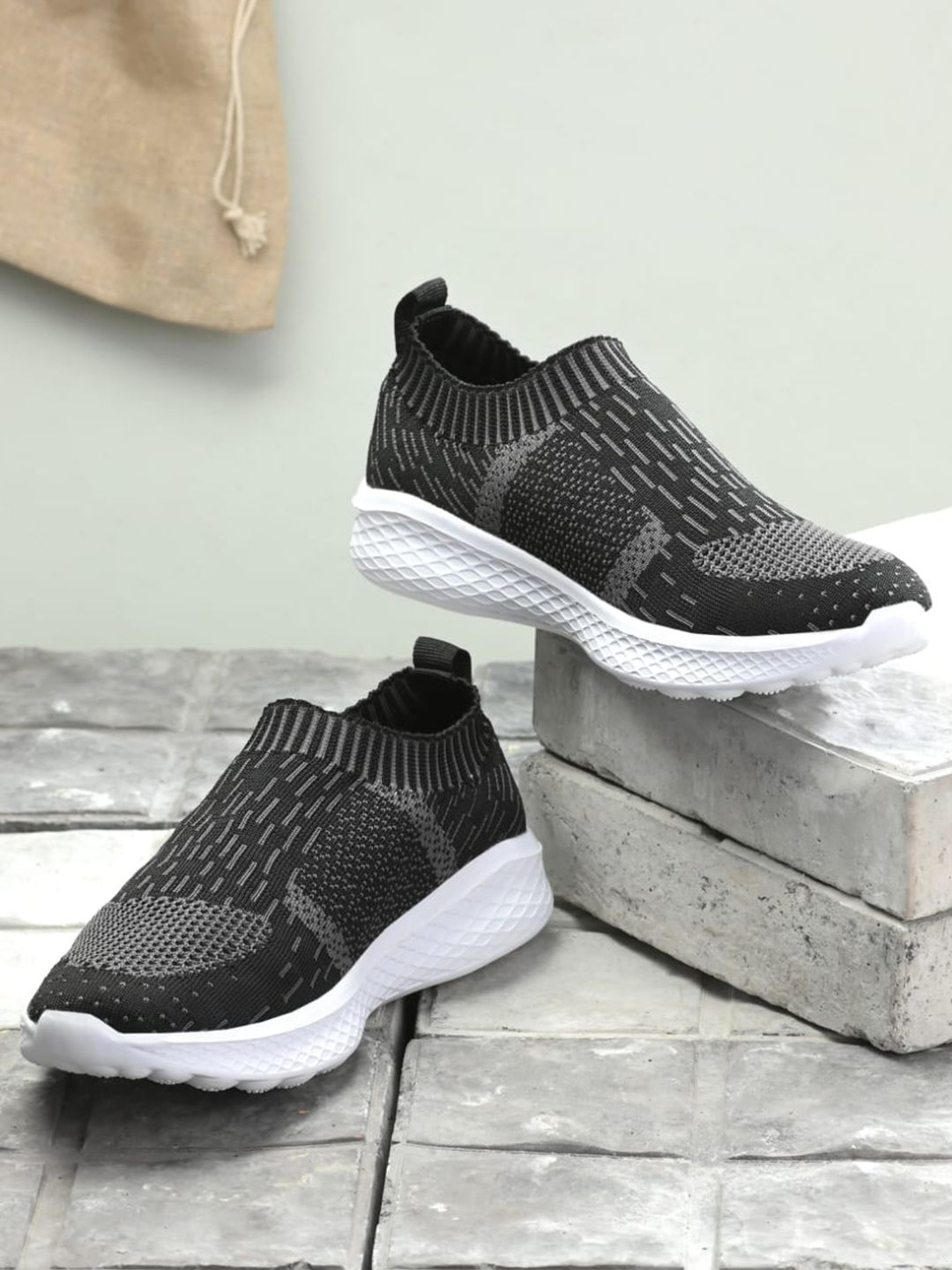 HRX by Hrithik Roshan Women Black Mesh Walking Shoes Price in India