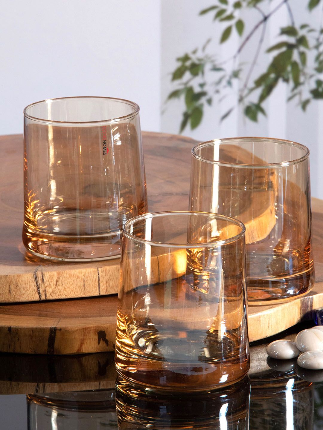GOODHOMES Set of 6 Gold-Toned Solid Glasses Price in India