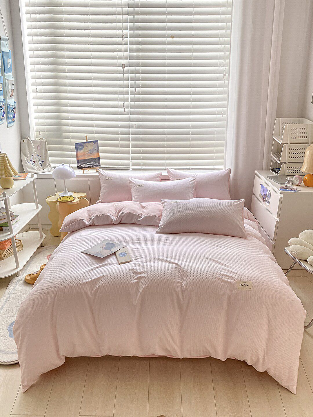 JC Collection Peach Solid Single Bedding Set Price in India