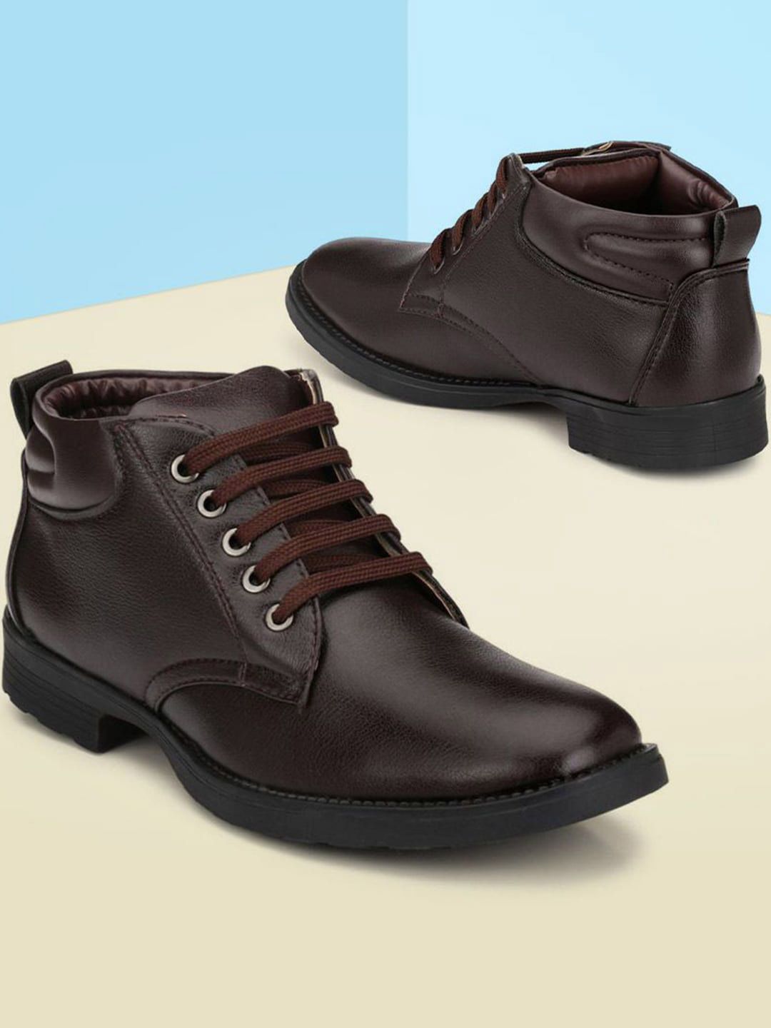Mactree Mactree Men Brown Solid Formal Derbys