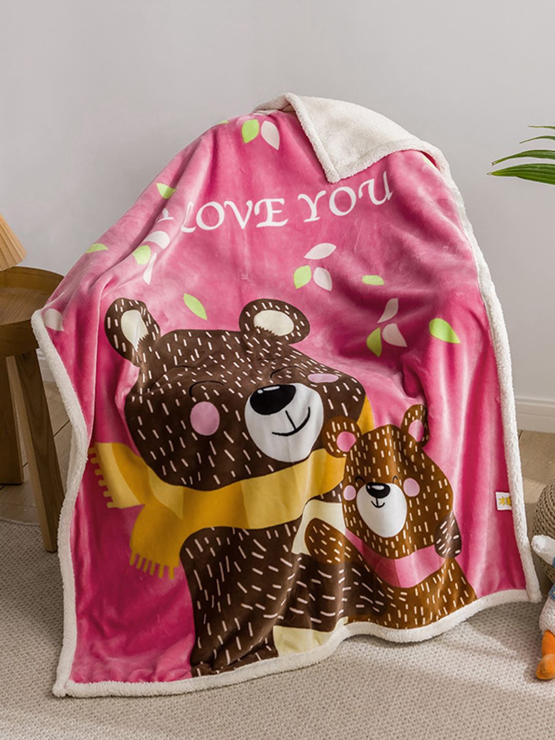 JC Collection Pink & White Cartoon Characters AC Room Single Bed Blanket Price in India