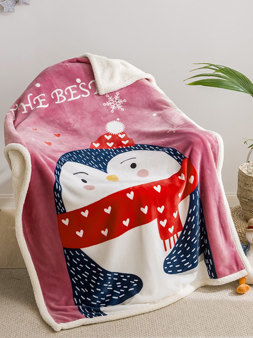 JC Collection Pink & Blue Cartoon Characters AC Room Single Bed Blanket Price in India