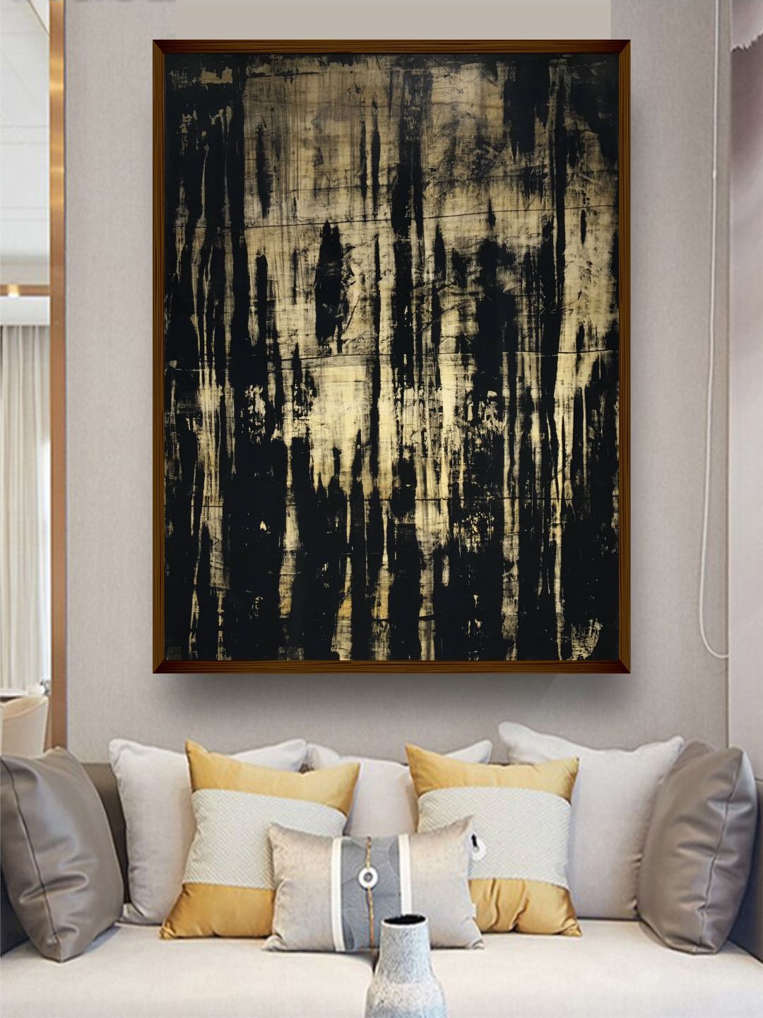 The Art House Black Abstract Painting Wall Art Price in India