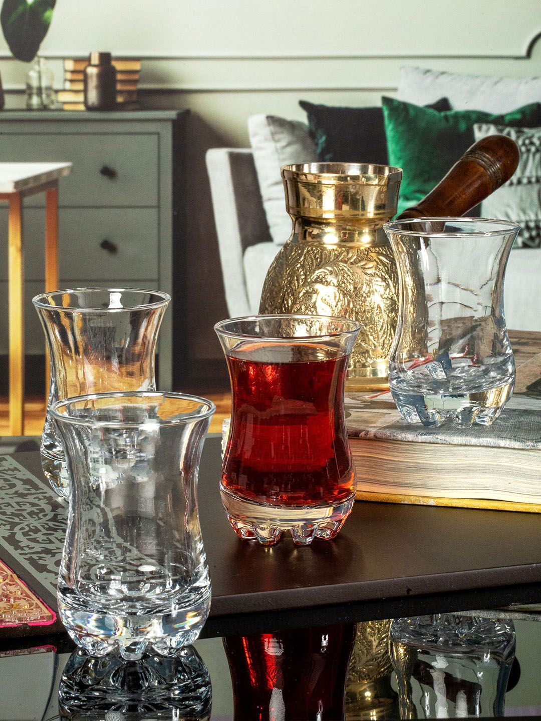 Pasabahce Set Of 4 Transparent Solid Glass Sylvana Tea Tumbler Price in India