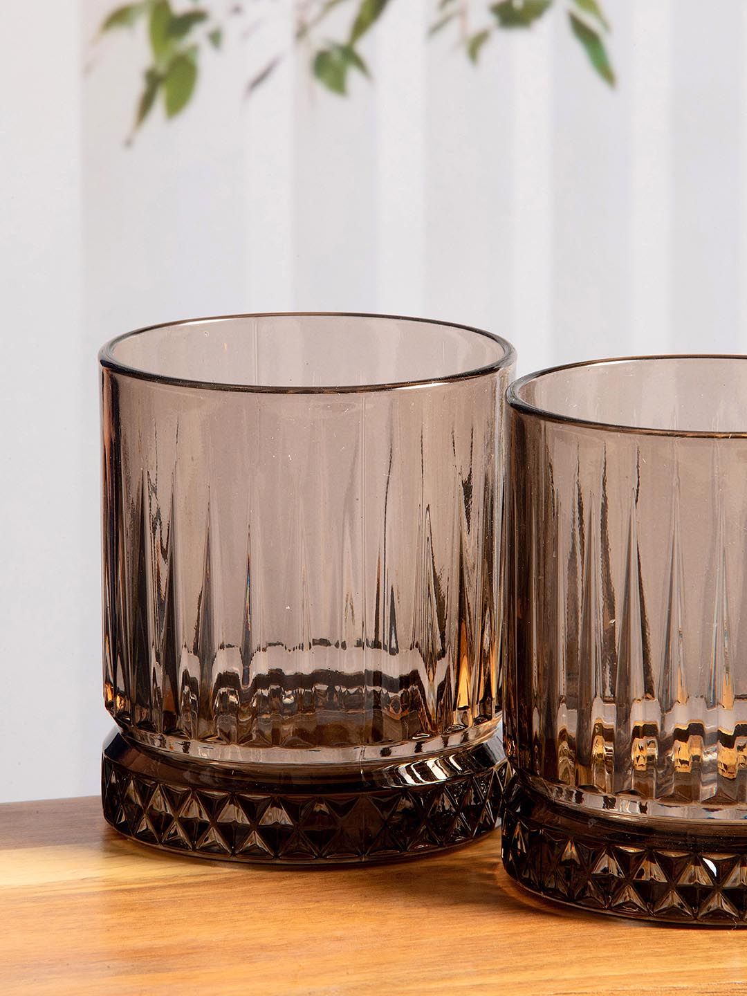 Pasabahce Set Of 4 Brown Solid Glass Elysia Tumblers Price in India