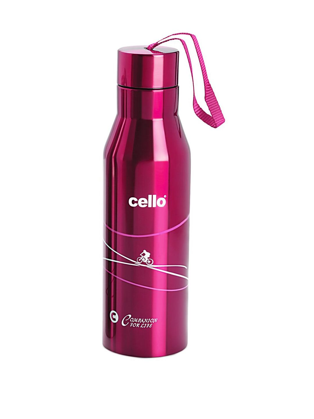 Cello Pink Printed Stainless Steel Water Bottle 900ml Price in India