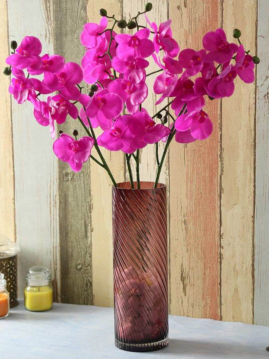 TIED RIBBONS Set of 3 Artificial Orchid Flower Sticks Without Vase Price in India