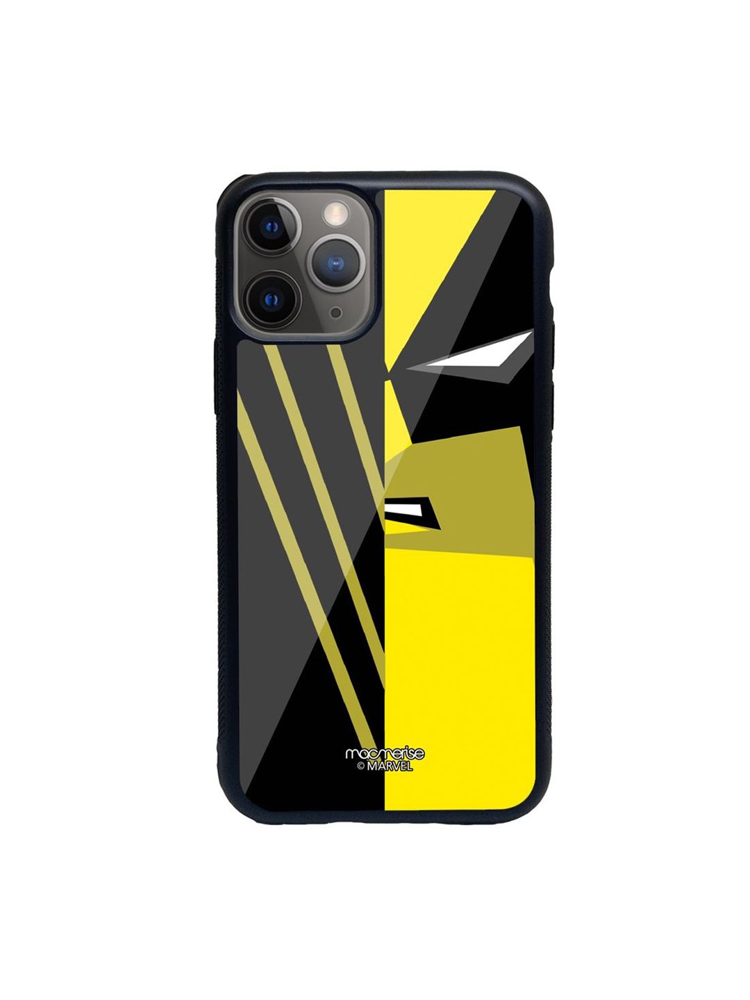 macmerise Yellow & Black Printed Face Focus Wolverine Iphone 11 Pro Phone Case Price in India