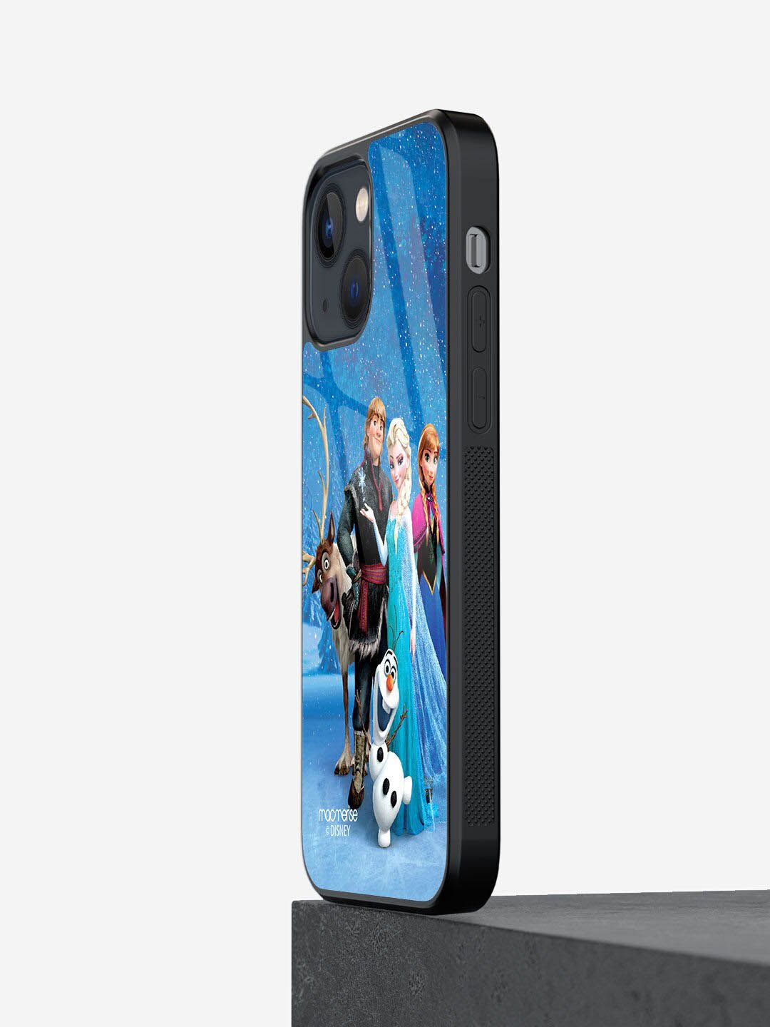 macmerise Blue Frozen together Printed Iphone 13 Glass Phone Case Price in India