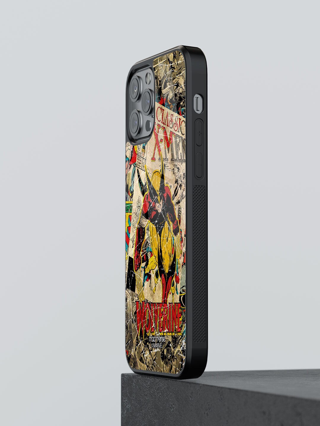 macmerise Red Comic Wolverine Printed Glass iPhone 12 Pro Max Back Case Price in India