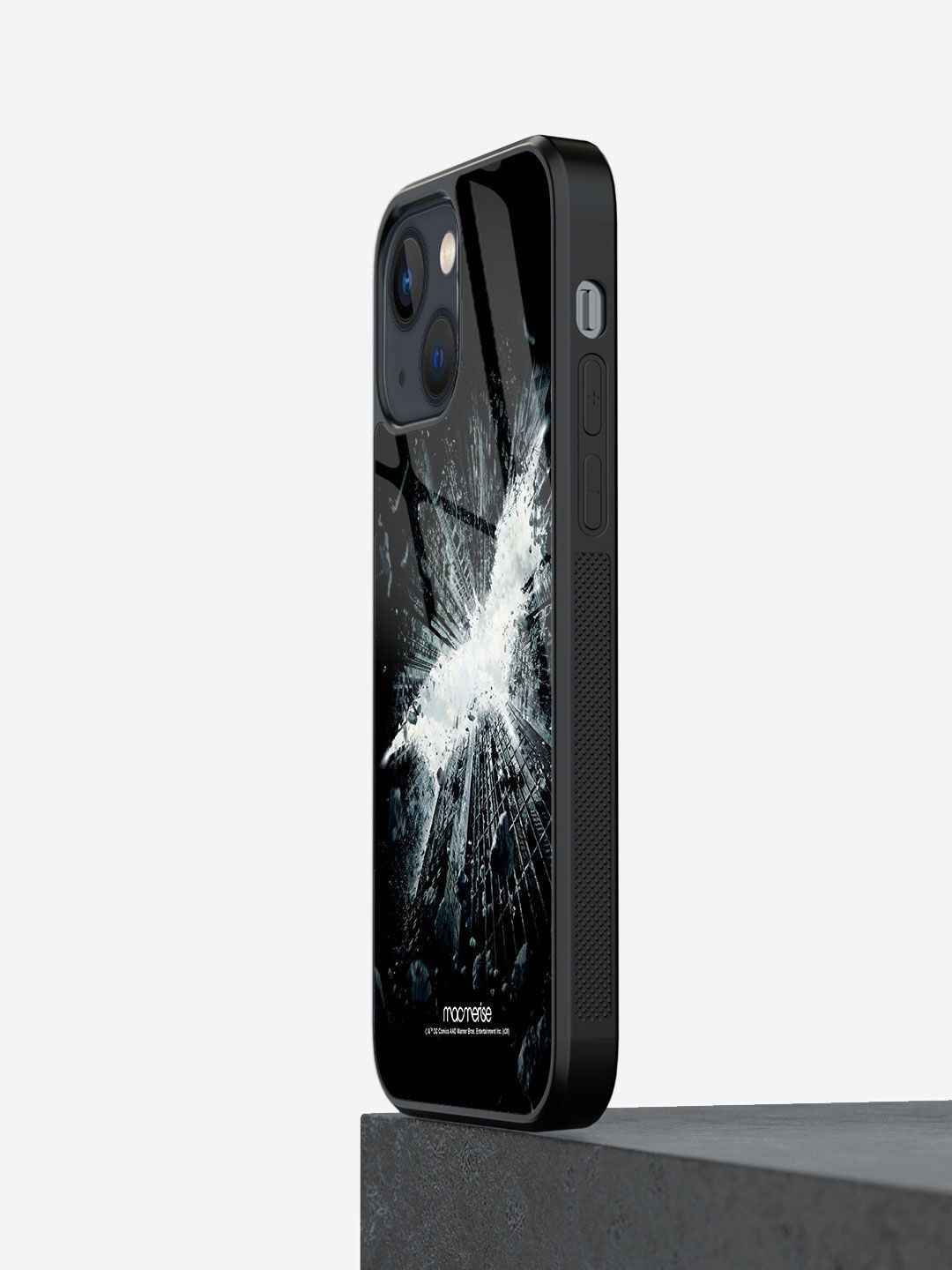 macmerise Black & White Printed God of Gotham iPhone 13 Mini Glass Phone Back Case Price in India