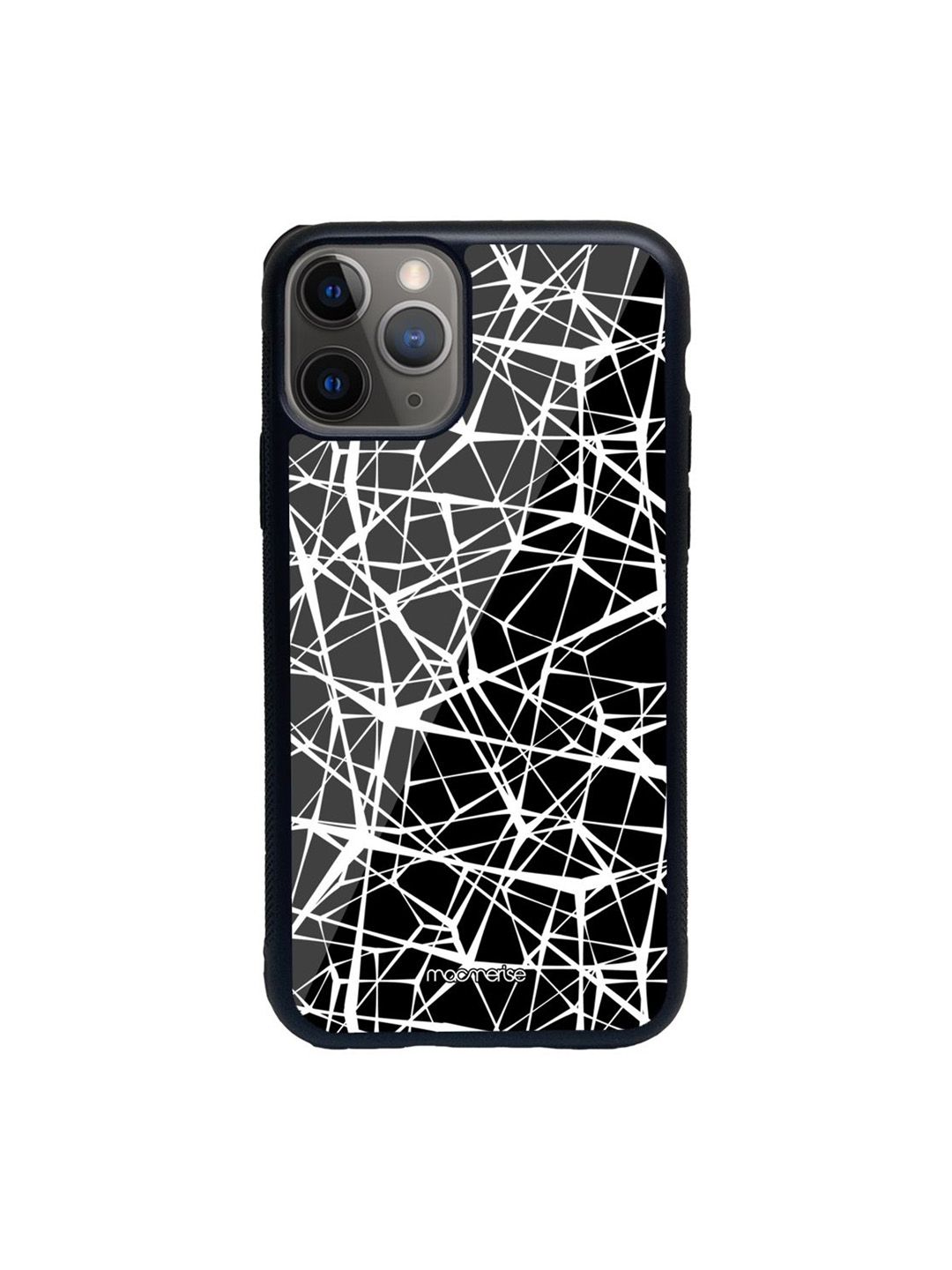 macmerise Black Printed Grunge Web Glass iPhone 11 Pro Max Back Case Price in India
