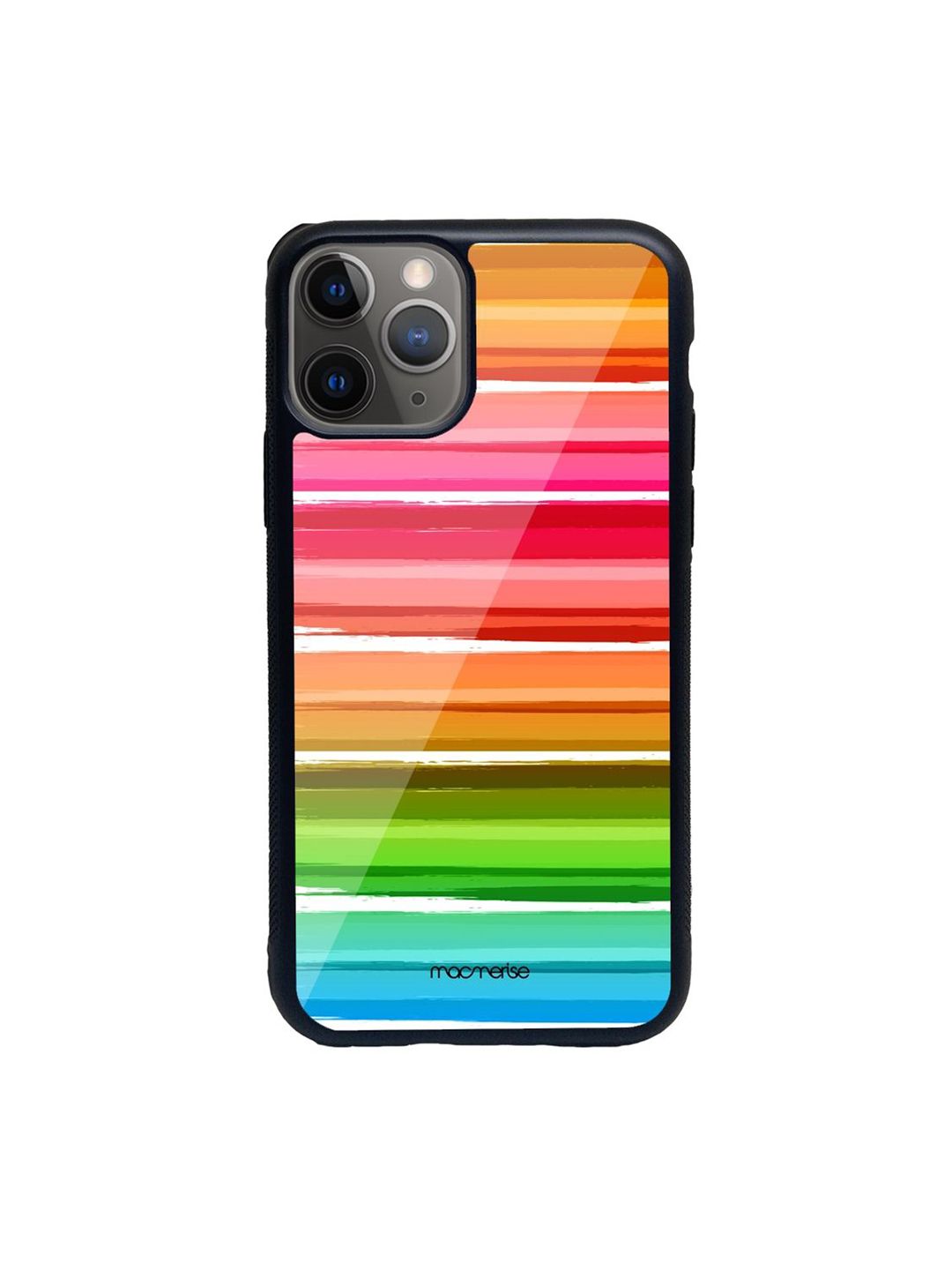 macmerise Orange & Pink Printed iPhone 11 Pro Max Glass Phone Back Case Price in India
